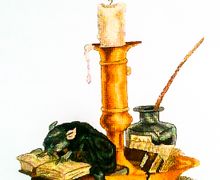 Вышитая крестом картина- Архивариус (мышь, крыса)