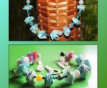 Колье из ракушек и агата