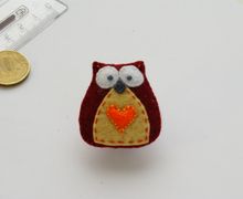 Брошь "Совёнок с сердечком"