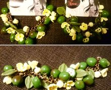 Браслет Зелёные яблоки. Ручная работа 