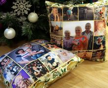 Новогодняя подушка с фотографиями