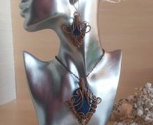 Комплект украшений из меди с агатом