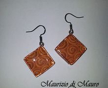 Серьги "Спиральки в коричневых тонах"