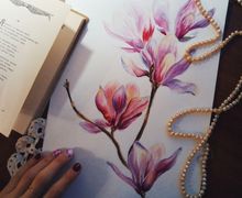 Картина "Акварельные цветы"