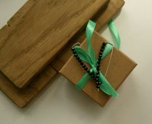 Серьги из серебра с чёрной шпинелью