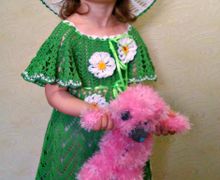 Платье и шляпка с ромашками ,нарядное для девочки !