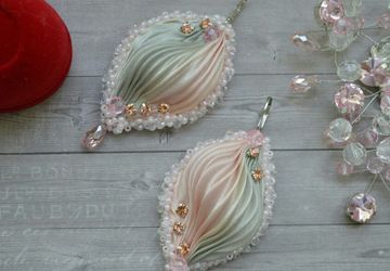 Серьги Шибори ручной работы