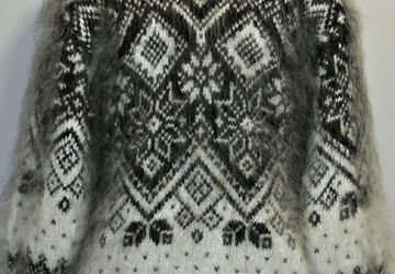 Пуховый вязанный  свитер "Флавия"