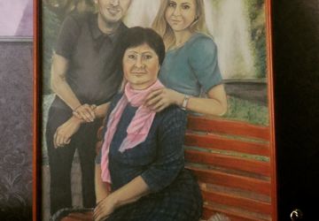 Портрет пастелью на картоне