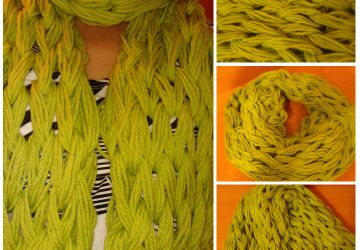 Шарф, связанный на руках 