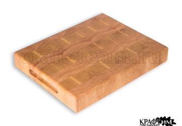 ДОСКА РАЗДЕЛОЧНАЯ ТОРЦЕВАЯ ИЗ ЯСЕНЯ И БУКА. РАЗМЕРЫ 300*240*45