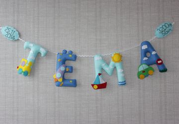 Именная гирлянда из фетра ручной работы