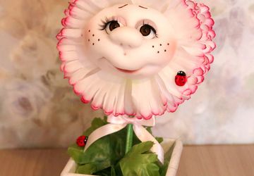 Цветочек в скульптурно-текстильной технике