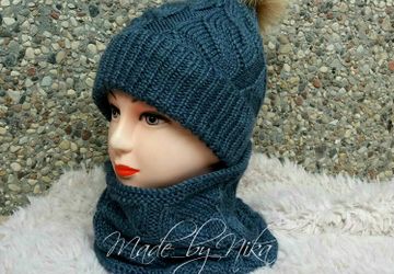Комплект шапка и снуд