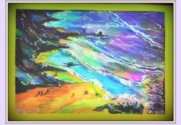 морской пейзаж с горами