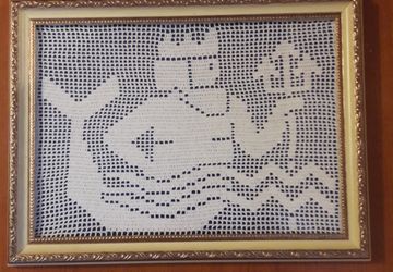 Картина Водолей вязанная