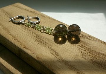 Серебряные серьги с природными камнями