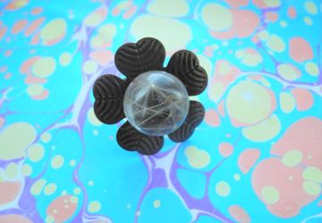 Кольцо, эпоксидная смола, сухоцветы