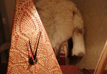 Интерьерные часы «Пески времени». Ручная работа, глина.