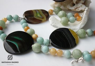 Набор украшений из натуральных камней