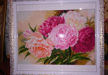 Пионы. Алмазная вышивка