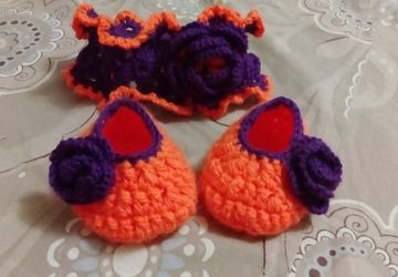 Повязка+пинетки 