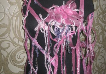 валяный шарф-сетка "Сиреневая акварель"