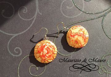 Круглые серьги " Цветочная фантазия"