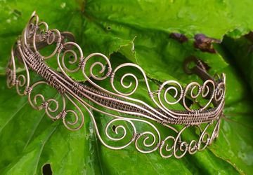 Ободок из меди в стиле Wire wrapping.