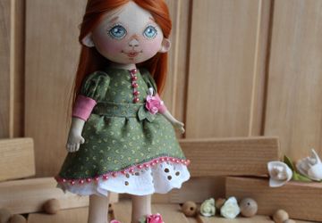 Текстильная интерьерная куколка Аришка.