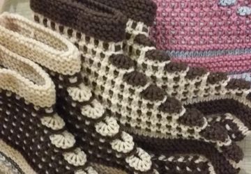 тапочки связанные на спицах