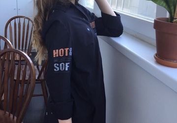 Платье-рубашка из хлопка с принтом