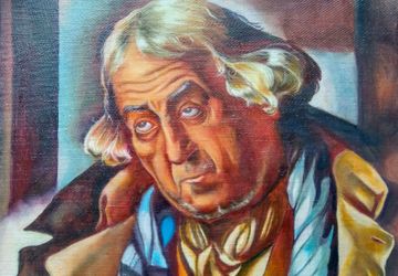 Копия фрагмента картины "Старик с Мандалиной" Тамары де Лемпики