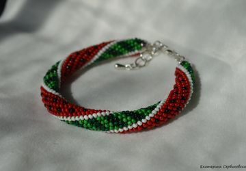 Бисерный браслет "Арбуз"