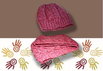 Вязаный комплект (шапочка и снуд в два оборота)