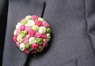 Текстильная брошь "Клумба"