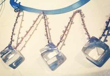 Зимнее колье "Кубики льда"