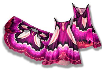 Сарафан, имитирующий крылья бабочки Ротшильдия, фотопринт