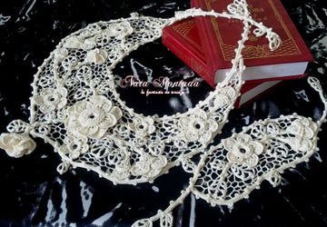 Воротничок-колье и браслет "Blanca. Jardin de rosas"