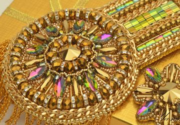 Эполет из бисера и цепей "Сияющее солнце"