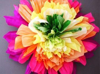 Цветы из гофрированной бумаги своими руками