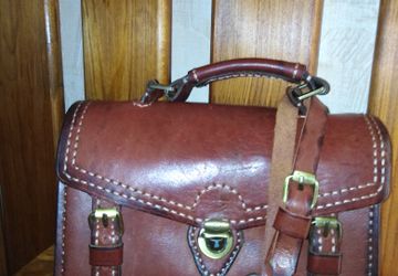 кожаная барсетка , ручная работа