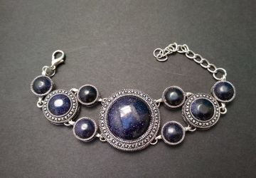 Браслет из натурального камня авантюрин синий