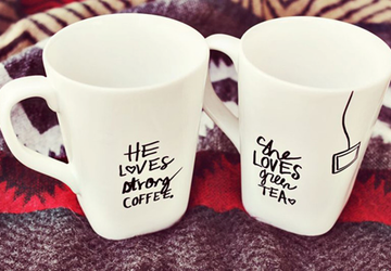 Расписная кружка на День святого Валентина.