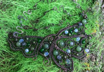 Колье "Урания" с бусинами из натуральных камней