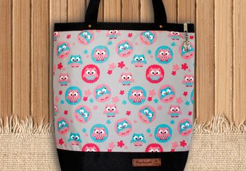 Текстильная сумочка шоппер "Совы".