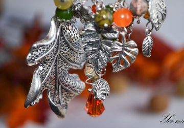 Брошь-булавка с подвесками "Осенний лес". Нет в наличии!