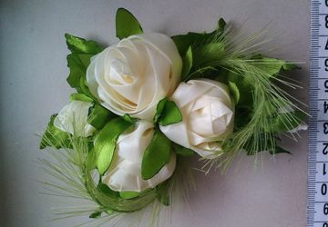 Брошь/ Заколка. "Белый букет"