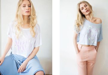 Кроп-топ с перламутровыми рыбками