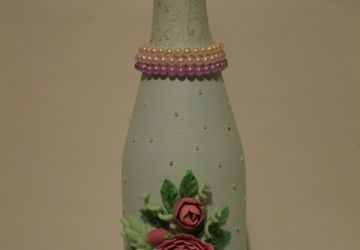 Праздничный декор бутылки шампанского